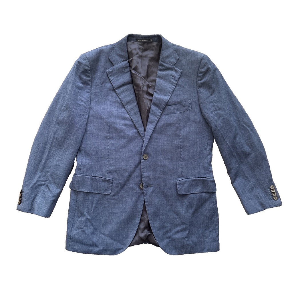 Suitsupply Lazio Slim Fit Sport Coat Men 44R Blue Angelico Pure Wool Blazer